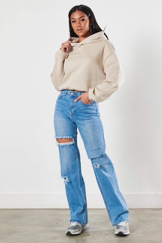 
            
                Load image into Gallery viewer, Distressed Wide Leg Jeans
            
        