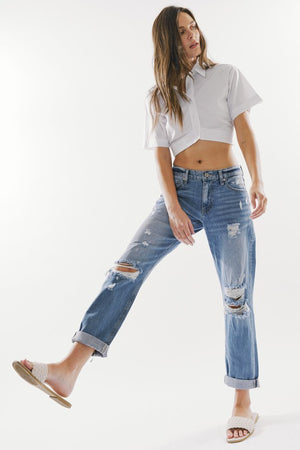 Mid Rise Classic Boyfriend Jeans