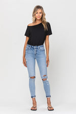 High Rise Button Up Skinny Jeans