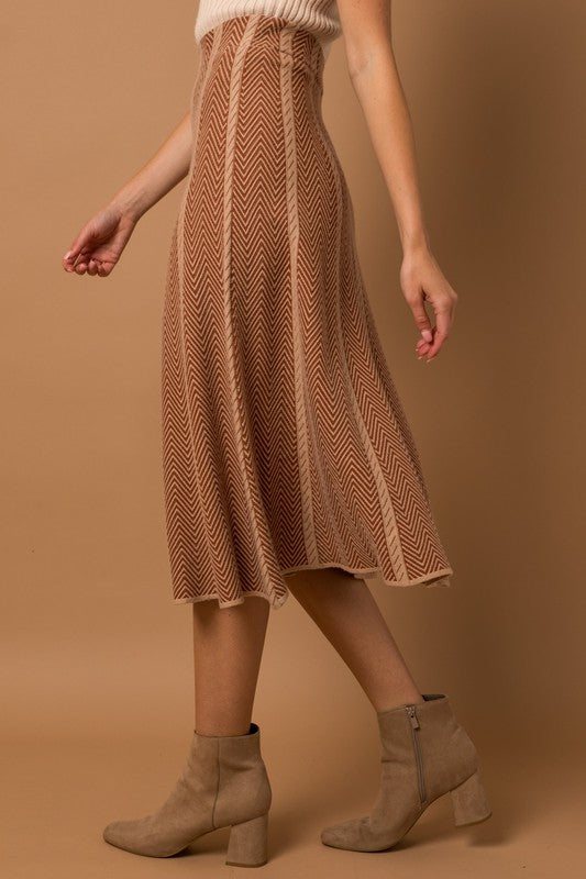 
            
                Load image into Gallery viewer, Herringbone Stripe Sweater Skirt
            
        