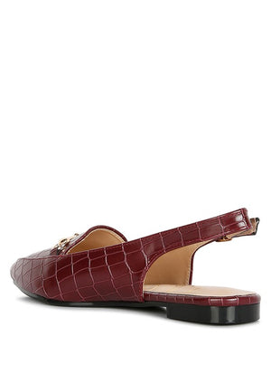 
            
                Load image into Gallery viewer, Trempe Croc Slingback Flat Sandals
            
        