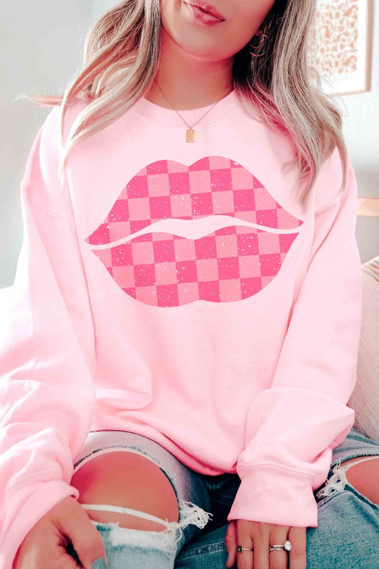 Checkered Kiss Sweatshirt