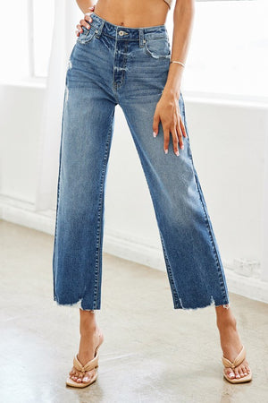 
            
                Load image into Gallery viewer, High Rise Slim Wide Leg Jeans
            
        