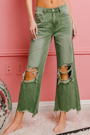 
            
                Load image into Gallery viewer, Distressed Vintage Washed Wide Leg Pants
            
        