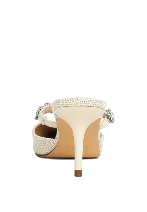 
            
                Load image into Gallery viewer, GRETA Diamante Embellished Kitten Heel Sandals
            
        