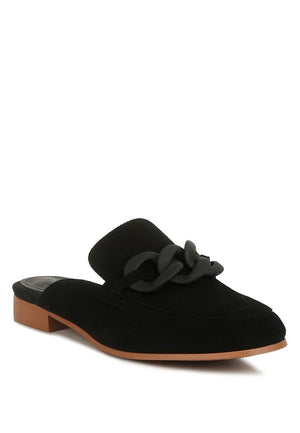 
            
                Load image into Gallery viewer, Krizia Chunky Chain Suede Slip On Loafers
            
        