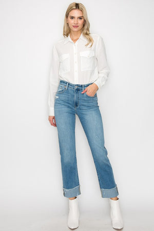 
            
                Load image into Gallery viewer, PLUS SIZE - HIGH RISE STRAIGHT JEANS
            
        