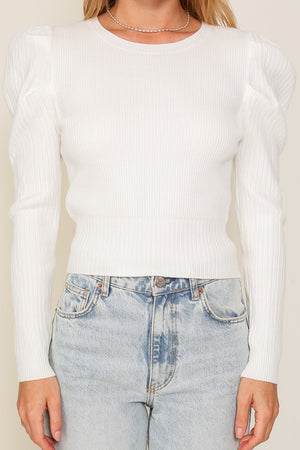 
            
                Load image into Gallery viewer, Cara Ribbed Puff Sleeve Top
            
        