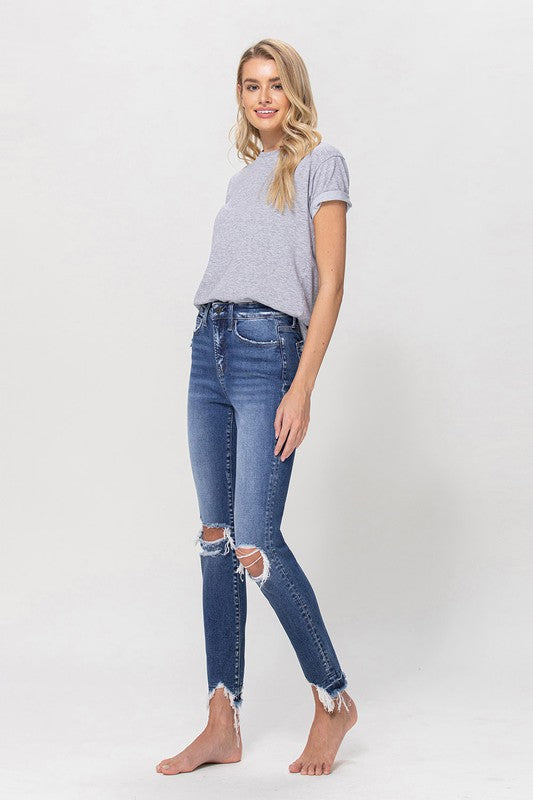 
            
                Load image into Gallery viewer, High Rise Destructed Ankle Skinny Jeans
            
        