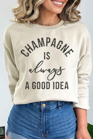 
            
                Load image into Gallery viewer, CHAMPAGNE IS ALWAYS A GOOD IDEA GRAPHIC SWEATSHIRT
            
        