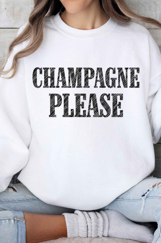 
            
                Load image into Gallery viewer, CHAMPAGNE PLEASE GRAPHIC SWEATSHIRT
            
        