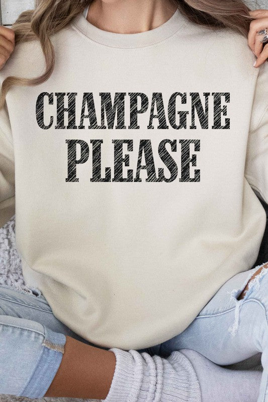 
            
                Load image into Gallery viewer, CHAMPAGNE PLEASE GRAPHIC SWEATSHIRT
            
        
