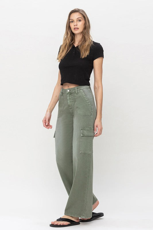 High Rise Utility Cargo Jeans