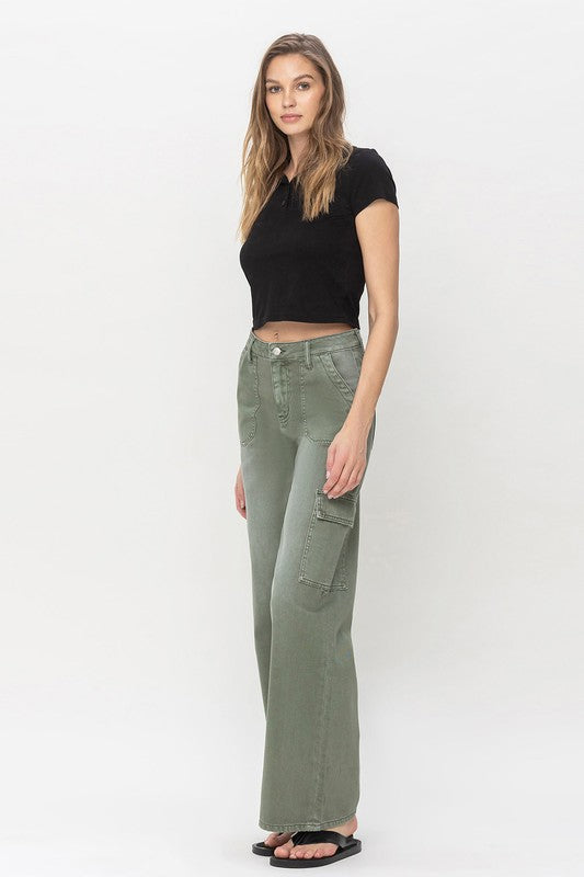 High Rise Utility Cargo Jeans