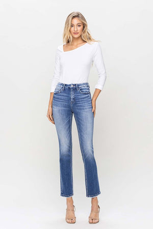 High Rise Slim Straight Jeans