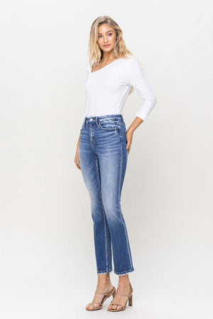 High Rise Slim Straight Jeans
