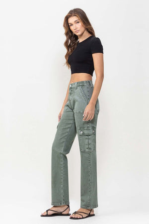 
            
                Load image into Gallery viewer, Cargo High Rise Straight Jeans
            
        