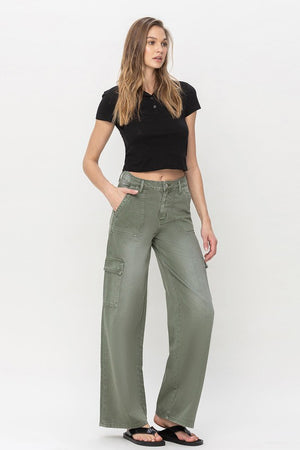 High Rise Utility Cargo Jeans