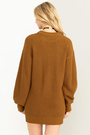 
            
                Load image into Gallery viewer, Cable-Knit Ribbed Mini Sweater Dress
            
        