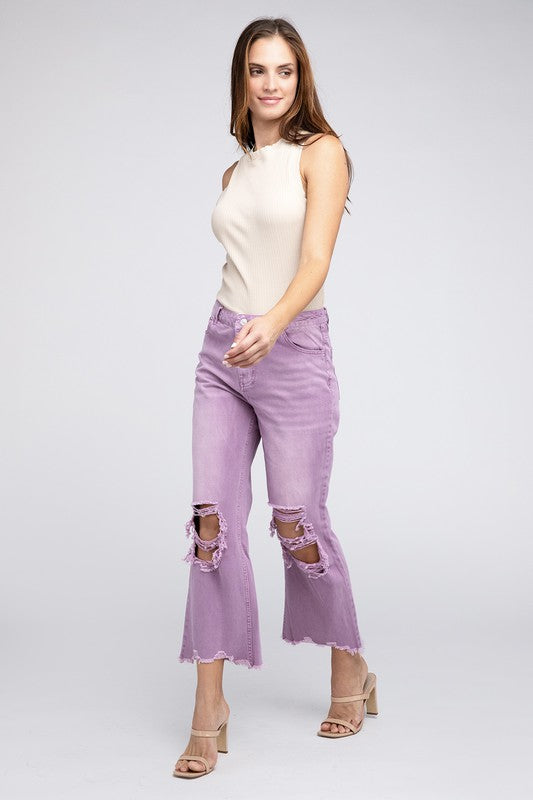 
            
                Load image into Gallery viewer, Distressed Vintage Washed Wide Leg Pants
            
        