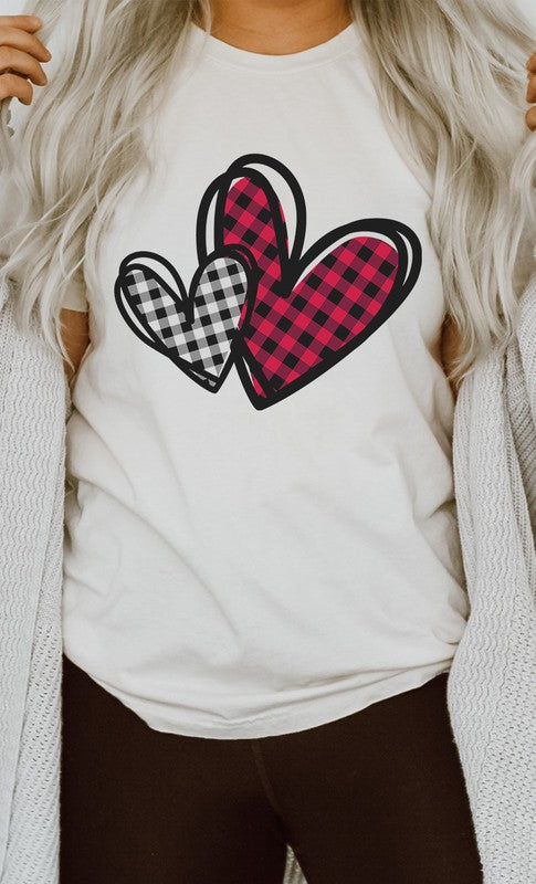 Plaid Heart Valentines Day Tee