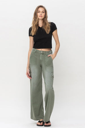 High Rise Utility Cargo Jeans