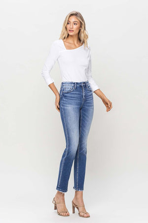 High Rise Slim Straight Jeans
