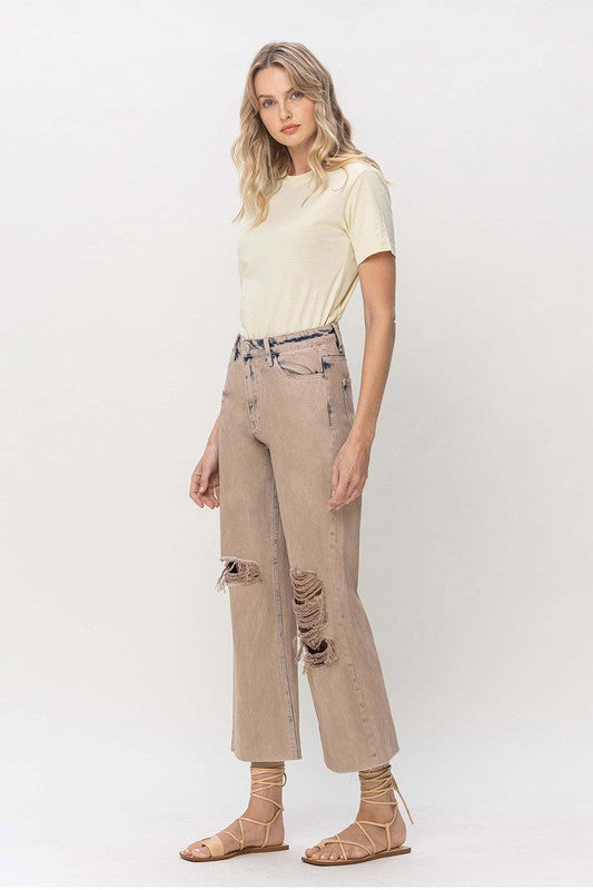 90s Vintage Crop Flare Jeans