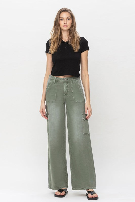 High Rise Utility Cargo Jeans