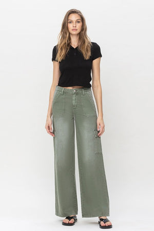 High Rise Utility Cargo Jeans