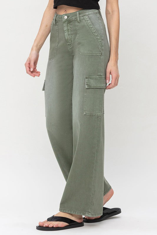 High Rise Utility Cargo Jeans