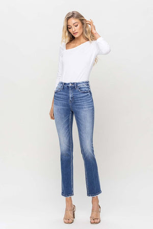 High Rise Slim Straight Jeans