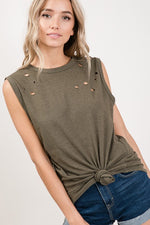 Laser Cut Muscle Tank - ClassyQueen_Boutique