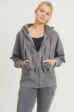 Terry Knit Zip Down Jacket (Natural) - ClassyQueen_Boutique