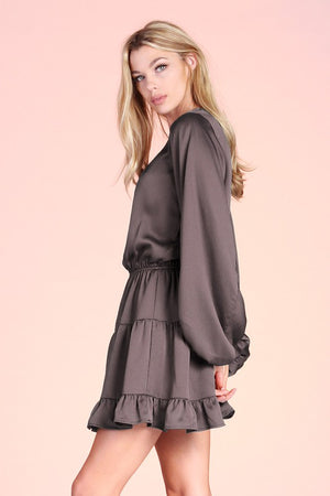 Hammered Satin Dress - ClassyQueen_Boutique