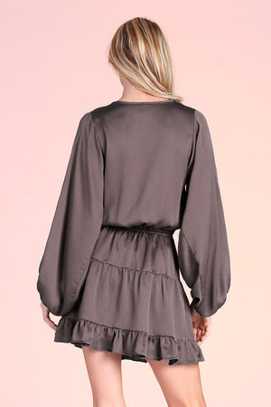 Hammered Satin Dress - ClassyQueen_Boutique