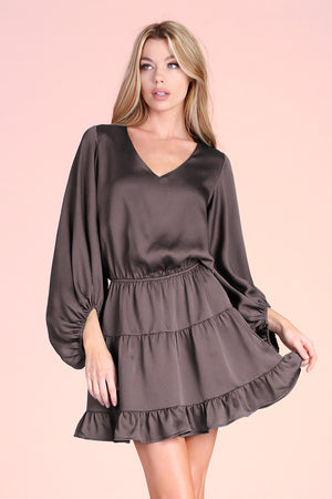 Hammered Satin Dress - ClassyQueen_Boutique