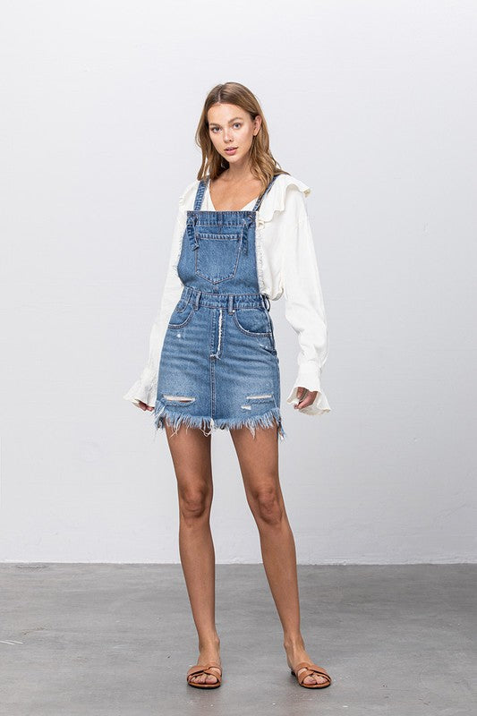 Ellie's Distressed Pinafore - ClassyQueen_Boutique