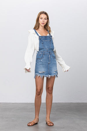 Ellie's Distressed Pinafore - ClassyQueen_Boutique