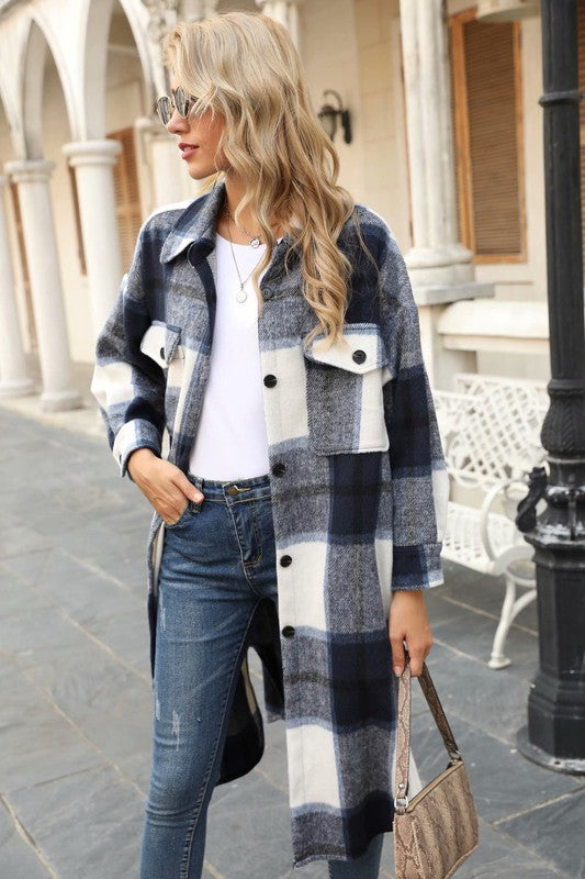 Aren't You Plaid Shacket Jacket (Black) - ClassyQueen_Boutique