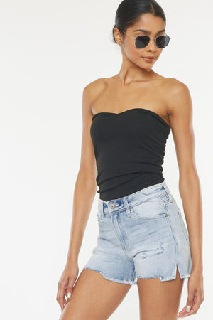 
            
                Load image into Gallery viewer, Hazel High Rise Denim Shorts
            
        