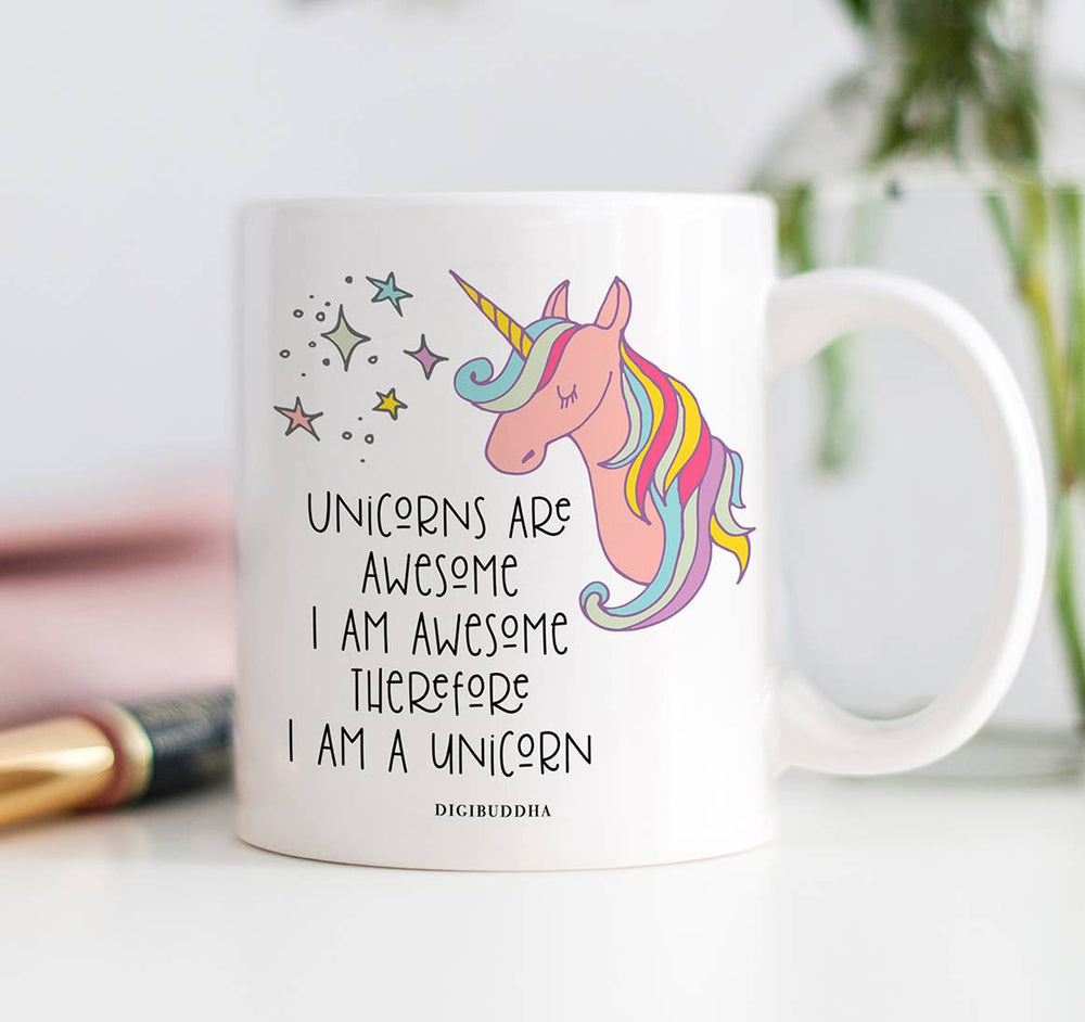 
            
                Load image into Gallery viewer, Unicorns Are Awesome I Am Awesome, I Am A Unicorn Coffee Mug - ClassyQueen_Boutique
            
        