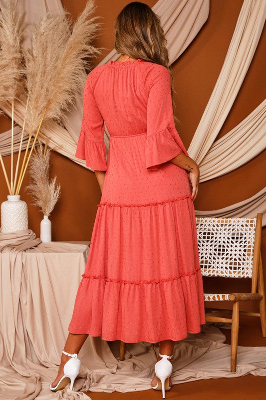 Bohemian Dreams Maxi Dress (Coral) - ClassyQueen_Boutique