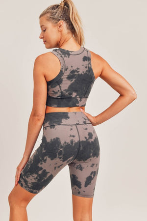 Tie-Dye Cotton Racerback Sports Bra - ClassyQueen_Boutique