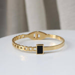 Black Gemstone Bangle Bracelet
