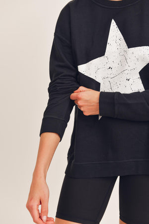 22 Star Pullover (Black) - ClassyQueen_Boutique