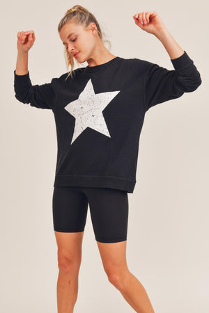 22 Star Pullover (Black) - ClassyQueen_Boutique