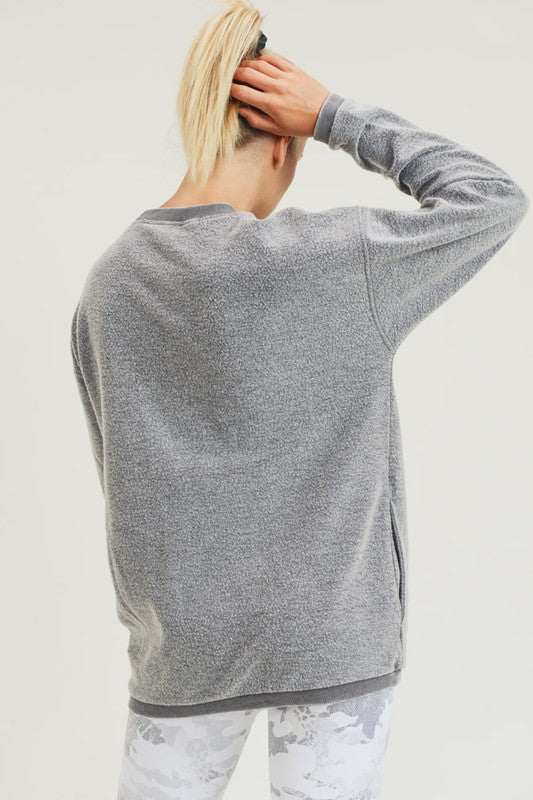 Fuzzy Mineral-Washed Pullover - ClassyQueen_Boutique