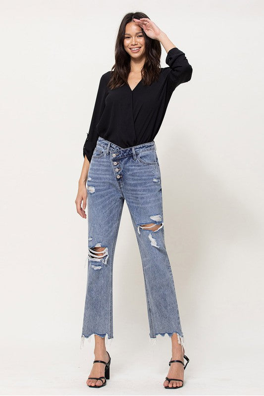 
            
                Load image into Gallery viewer, Criss Cross Jeans - ClassyQueen_Boutique
            
        