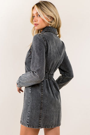 CQ Denim Dress (Black Wash) - ClassyQueen_Boutique